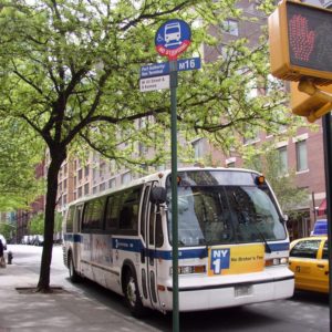 bus waiting at terminus layover