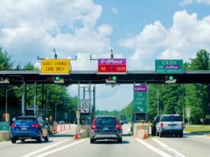 toll plaza with electronic toll collection