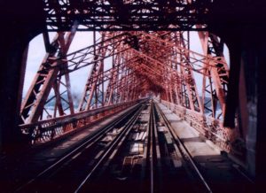 Inside the Forth rail bridge