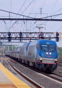 Intercity train on shared corridor